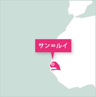セネガルの活動拠点、サンルイ セネガル、活動地であるセイントルイスのマップ